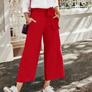 Boden Vibrant Red Wide-Leg Pants